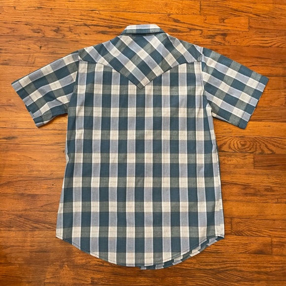 Wrangler Plaid Western Short Sleeve Snap Button Shirt Size L *FREE SHIP* - Picture 5 of 5